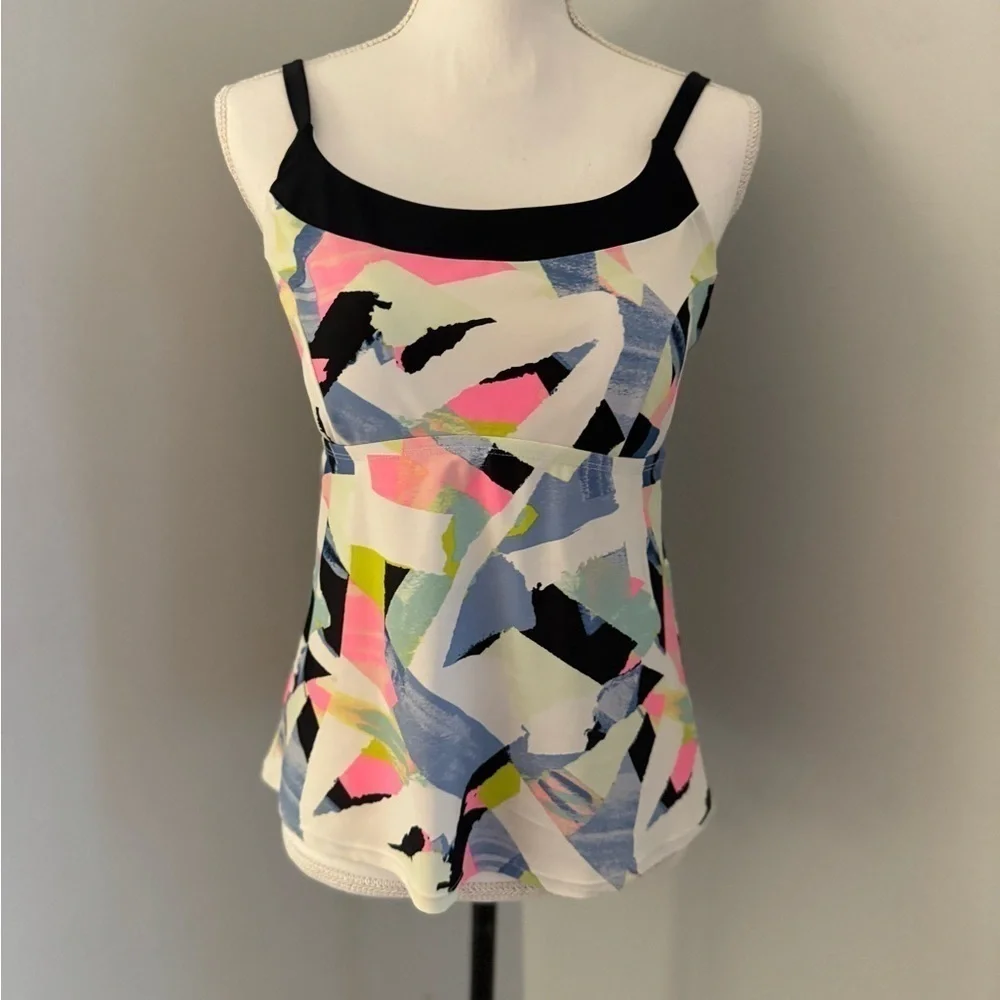 Zelos Geometric shapes Tankini Top M